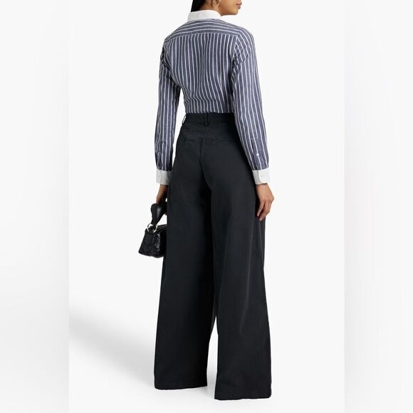 Nili Lotan $695 Flavie Wide Leg Pants in twill cotton blend - Picture 8 of 16